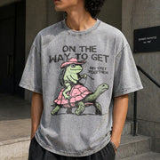 On My Way to Get My Stuff Together Vintage Washed T-Shirt in Gray