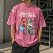 Respect Your Elders Vintage Washed T-Shirt in Red