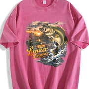 Lunker Legends Fishing 90s Vintage Washed T-Shirt in Red