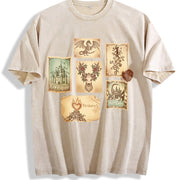 Thr0ne of Glass Tersen the Th!rteen Vintage Washed T-Shirt in Beige