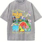 A Bug's Life A Bug's Land Ride Family trip vintage washed oversized T-shirt in Gray