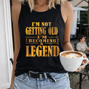 I'm Not Getting Old I'm Becoming a Legend Women's Color Cotton Tank Top in Black