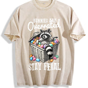 Easter Stay Feral Vintage Washed T-Shirt in Beige