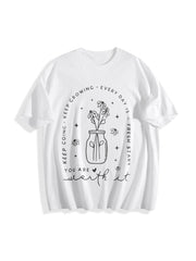 Positive Self-care Cotton T-Shirt in White