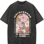 Motherhood Is the Kingdom of Work Vintage Washed T-Shirt in Black