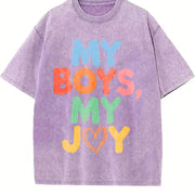 My Boys My Joy Vintage Washed T-Shirt in Purple