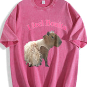 Princess Capy - I feel Bonita - Sparkly and Cute - vintage washed oversized T-shirt in Red