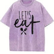 Let's Eat Let's Eat Humor Lets Eat Grandma Grandpa Vintage Washed T-Shirt in Purple