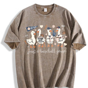Just a Baseball Goose Vintage Washed T-Shirt in Brown