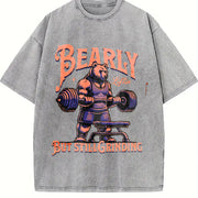 Bearly 40 but Still Grinding Vintage Washed T-Shirt in Gray