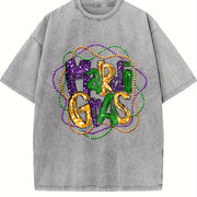 Mardi Gras Sporty Luokeren Approved Vintage Washed T-Shirt in Gray