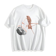 Marcus the Worm Humor Meme Brain Rot Cotton T-Shirt in White