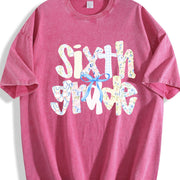 Sixth Grade Teacher Vintage Washed T-Shirt in Red