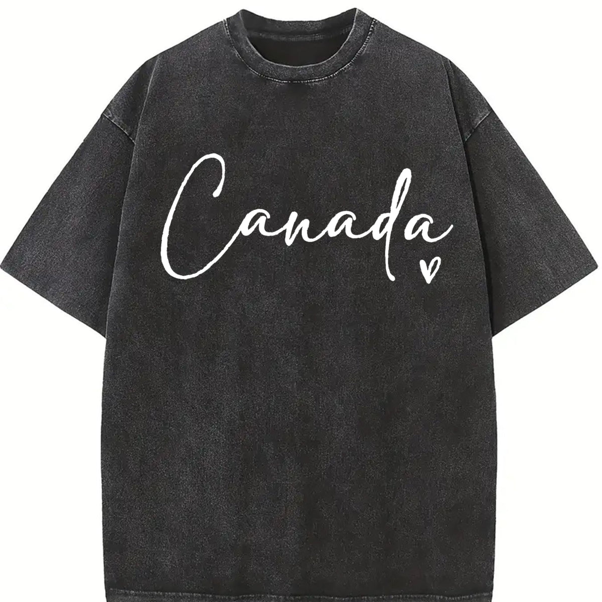 Letter Canada for Spring Vintage Washed T-Shirt in Black