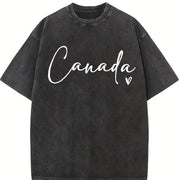 Letter Canada for Spring Vintage Washed T-Shirt in Black