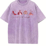 Fairytale Valentine Vintage Washed T-Shirt in Purple