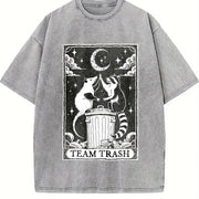 Team Trash Tarot Card Vintage Washed T-Shirt in Gray