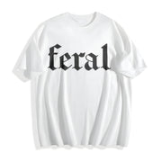 Feral Human for Feral Wife Cotton T-Shirt in White
