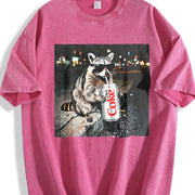 Raccoons Diet Coke Vintage Washed T-Shirt in Red