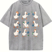 Goose Pickleball Player Vintage Washed T-Shirt in Gray