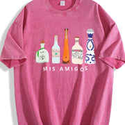 Mis Amigos Tequila Vintage Washed T-Shirt in Red