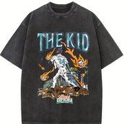 Heavy Batik Baseball Legend Vintage Washed T-Shirt in Black