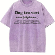 Dogtrovert Dog Lover Vintage Washed T-Shirt in Purple
