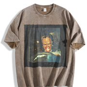 Angry Glam Doll Driving Vintage Washed T-Shirt in Brown