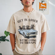 We're Going to Therapy Vintage Washed T-Shirt in Beige