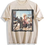 Glam Doll in a Shopping Cart Vintage Washed T-Shirt in Beige