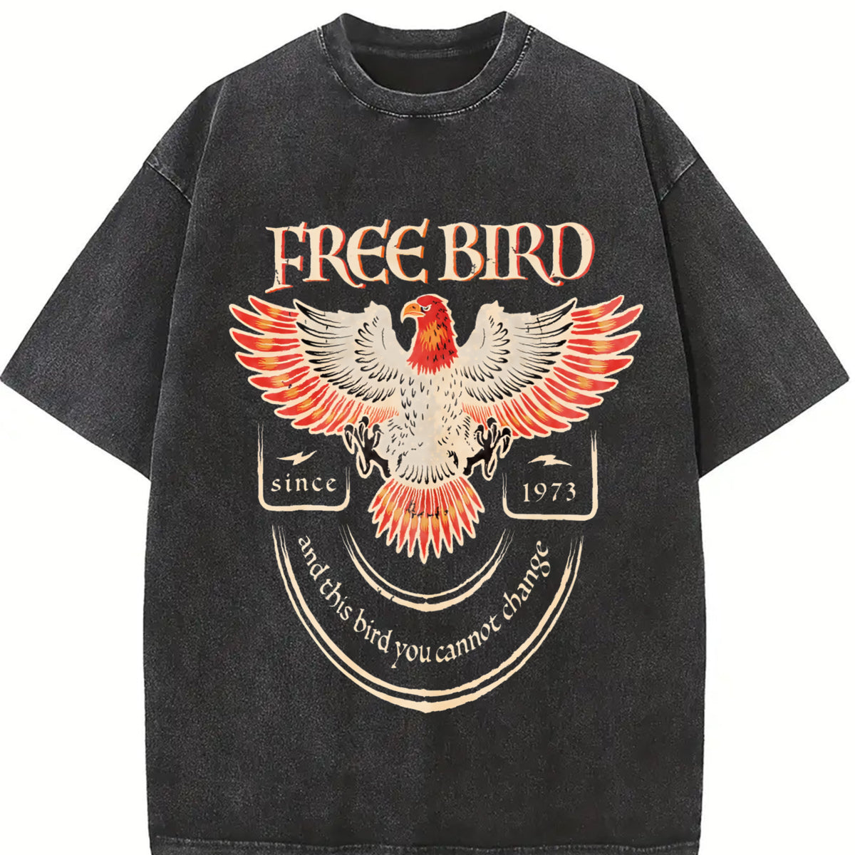 Free Bird American Eagle vintage washed oversized T-shirt in Black