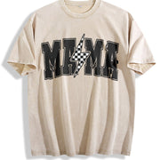 Suddenly Appearing Mom Vintage Washed T-Shirt in Beige