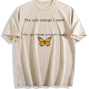 The Only Orange Monarch I Want Vintage Washed T-Shirt in Beige