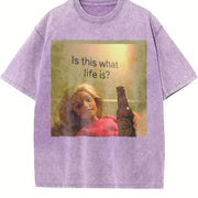 Is This What Life Is Glam Doll Vintage Washed T-Shirt in Purple