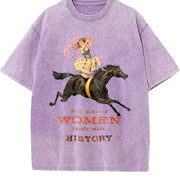 Well Behaved Rarely Make History Vintage Washed T-Shirt in Purple