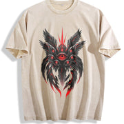 Be Not Afraid Seraphim Angel Biblical Guardian Angel With vintage washed oversized T-shirt in Beige