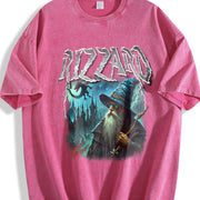 Rizzard Fantasy Wizard Vintage Washed T-Shirt in Red