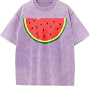Watermelon Pocket Vintage Washed T-Shirt in Purple