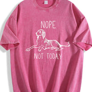Nope Not Today Dog Lover Vintage Washed T-Shirt in Red