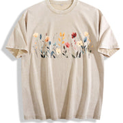 Wildflower Meadow Vintage Washed T-Shirt in Beige