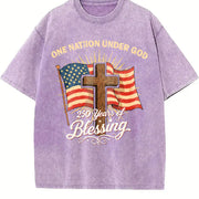 Holy Blessing Batik Retro Brands Vintage Washed T-Shirt in Purple