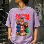 Alvin and the Chipmunks Vintage Washed T-Shirt in Purple