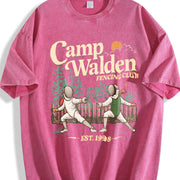 Camp Walden Fencing Club Vintage Washed T-Shirt in Red