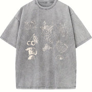 Fruits and Berries 90s Vintage Washed T-Shirt in Gray