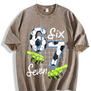 Six Seven Soccer Vintage Washed T-Shirt in Brown