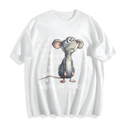 Mouse Quote Sarcastic Animal Sublimation Cotton T-Shirt in White
