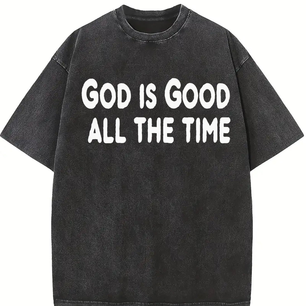 God's Kind Batik Retro Brand Vintage Washed T-Shirt in Black