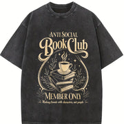 Anti Social Book Club Vintage Washed T-Shirt in Black