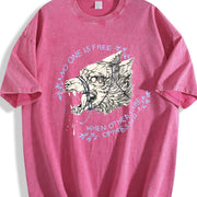 Faded Pure with a Wolf Head Vintage Washed T-Shirt in Red