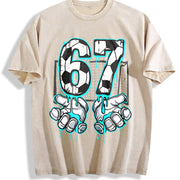 67 Soccer Vintage Washed T-Shirt in Beige